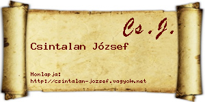 Csintalan József névjegykártya